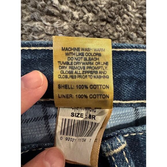 Real Work Wear Womens 8R Flannel Lined Carpenter Jeans - Picture 7 of 8